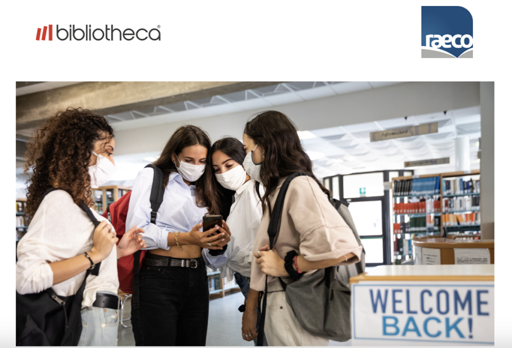 group of Library users wearing face masks