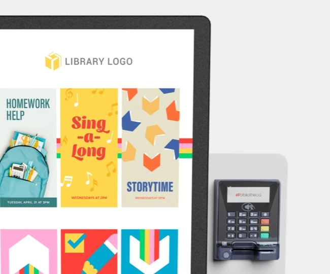 selfCheck 2500 with anti-glare screen and card reader